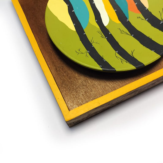 Artysta 'Vibrant Trees' Handmade Wooden Wall Frame