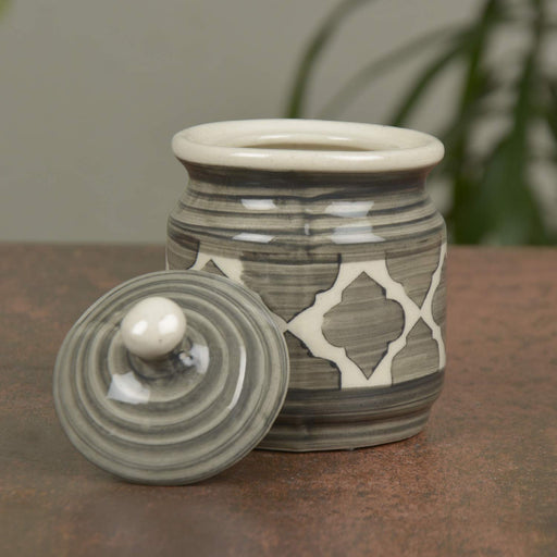 Ceramic Pickle Jar Storage Container With Lids And Tray - artystagallery