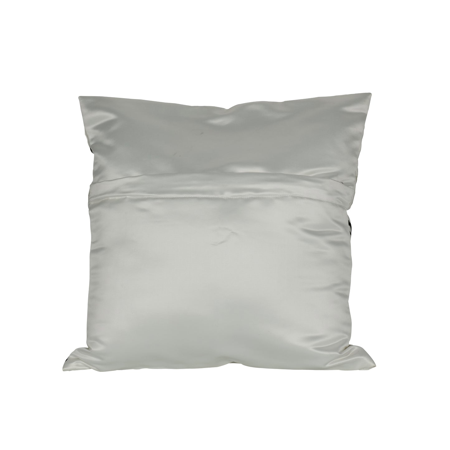 'Midnight Branches' White Cushion Covers In Organza Tissue With Thread Work (16 x 16 Inch)