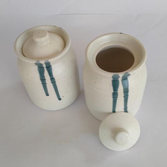 White Ceramic Jars With Lids - artystagallery