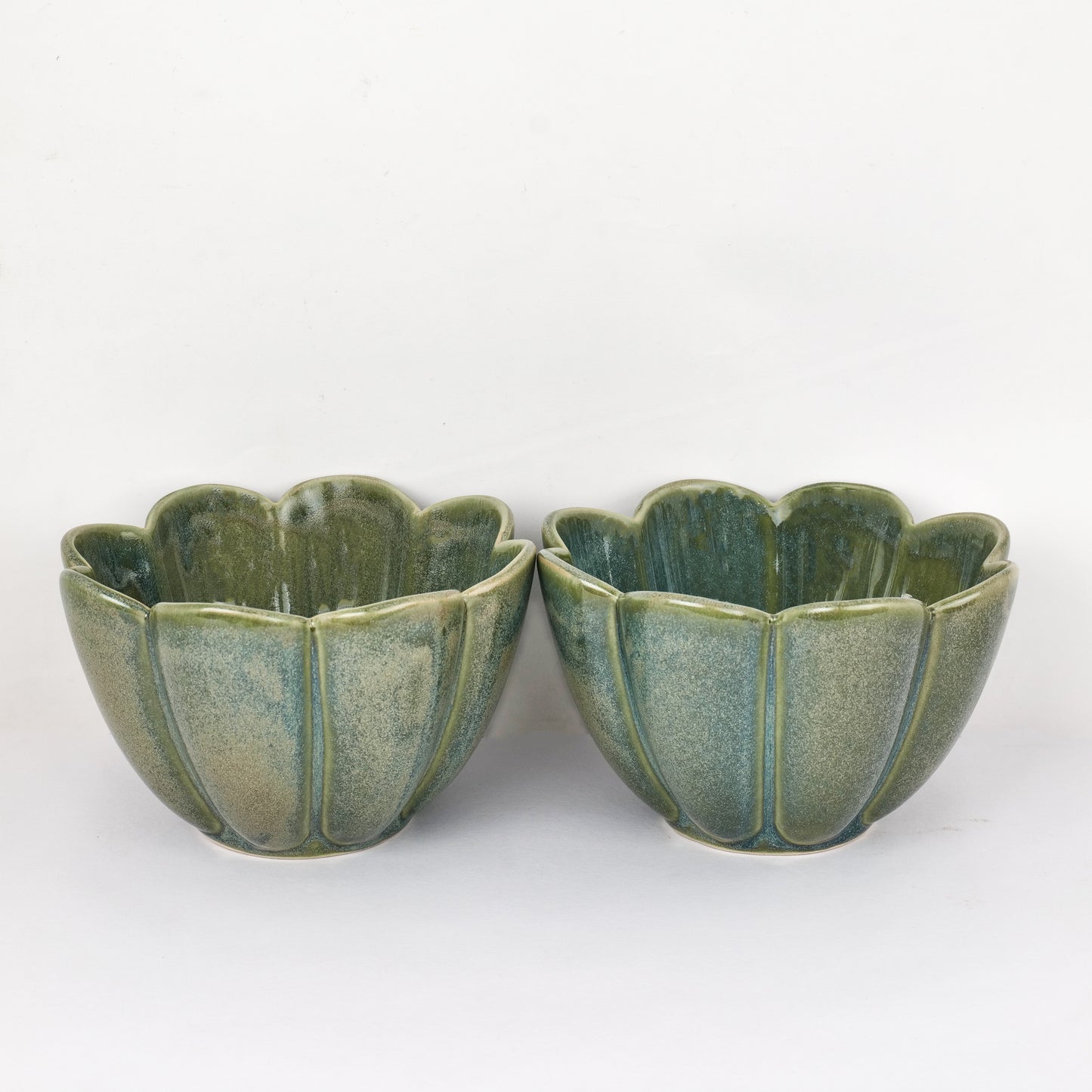 'Flowered Olive' Studio Pottery Ceramic Fruit & Salad Bowl - artystagallery