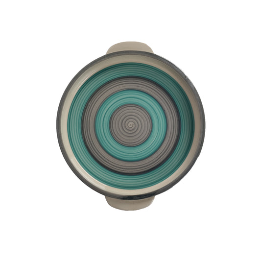 Artysta 'Minty Spirals' Hand-painted Ceramic Serving Platters - artystagallery