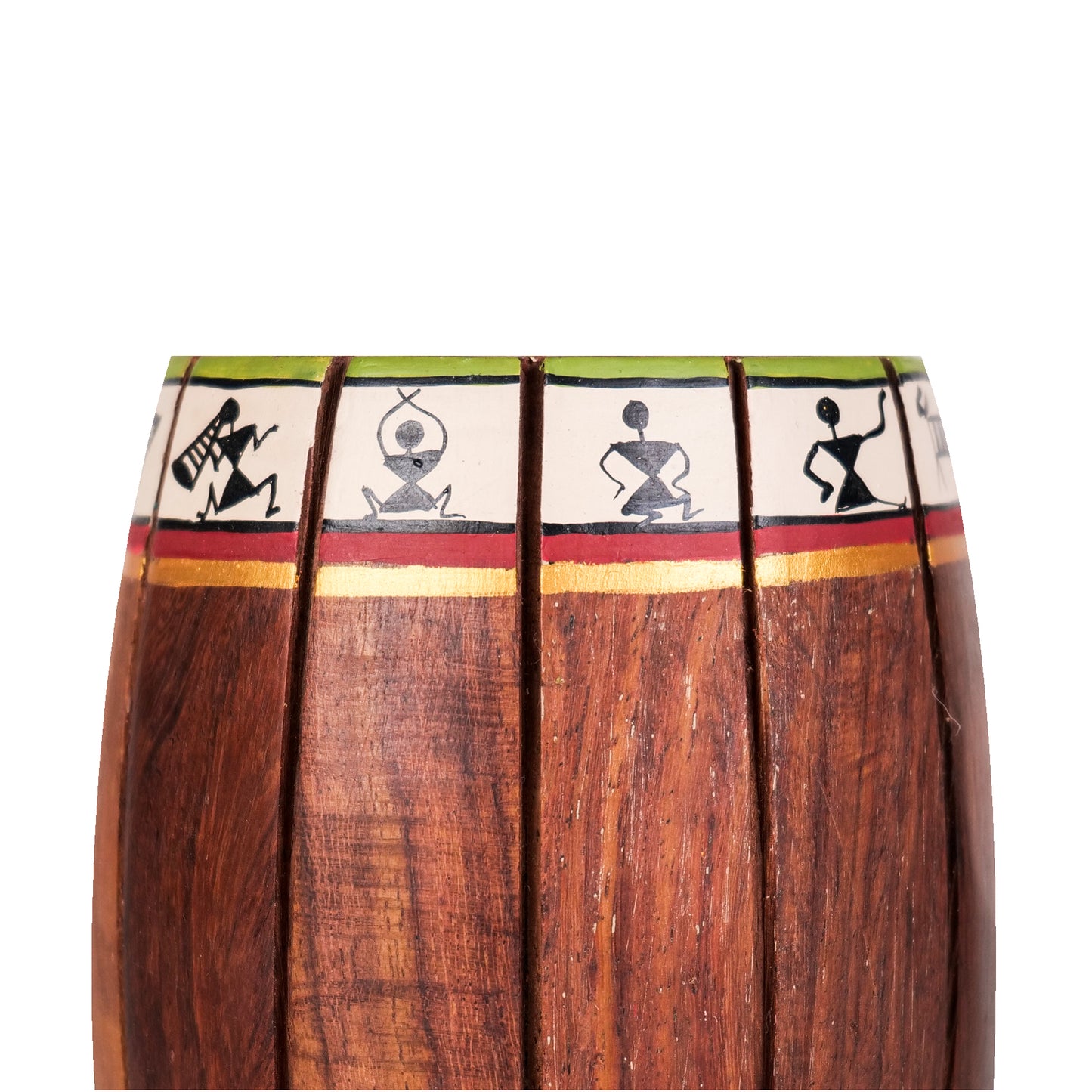 'Warli Barrel' Wooden Cutlery Cum Stationary Holder