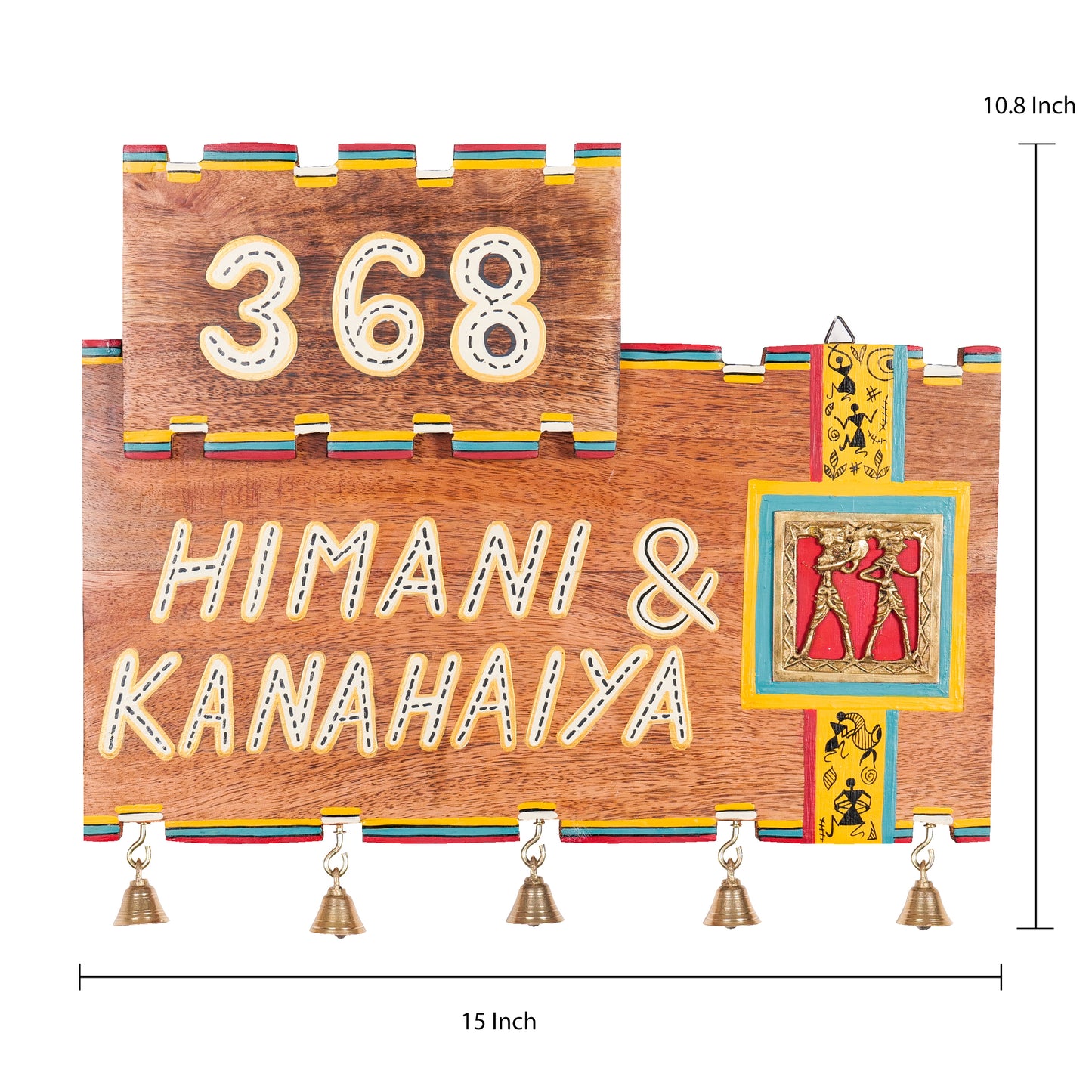 'Warli Dancing' Wooden Customized Name Plate