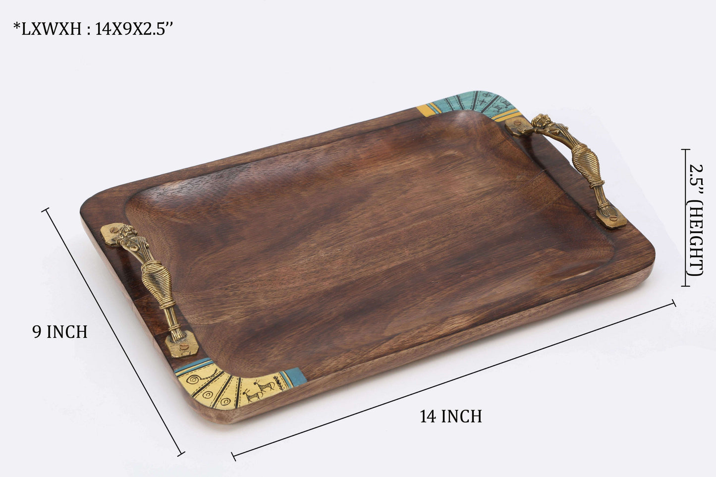 Rectangle Wooden Tray with Antique Touch/Serving Tray/Decorative Antique Tray - artystagallery