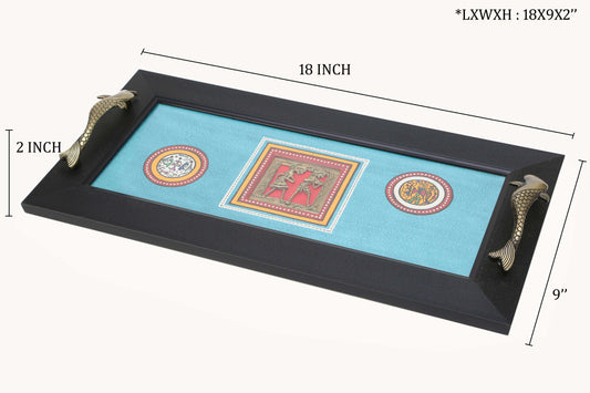 Rectangle Wooden Tray with Antique Touch/Serving Tray/Decorative Antique Tray - artystagallery