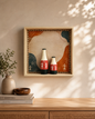 Artysta 'Warli' Vase with Wooden Frame | Vases For Home Decoration | Wall Hanging Decoration | Small Vases For Decor | Housewarming Gifts (30 x 30 x 6 cm)