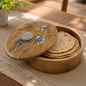 Artysta Handpainted Wooden Chapati Box with Lid (Mango Wood, 8 inch, 1080 ml)