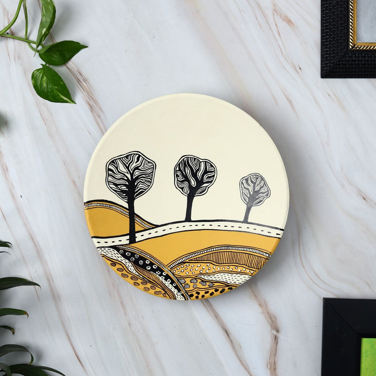 'Tree of Life' Handpainted Terracotta Decorative Wall Plate, 9 Inch