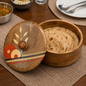 Artysta Handpainted Wooden Chapati Box with Lid (Mango Wood, 8 inch, 1080 ml)