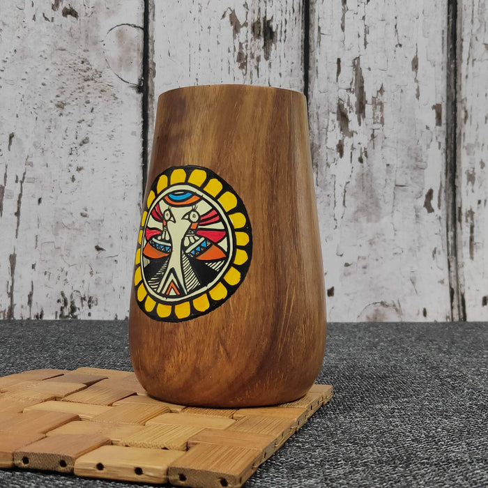'Dancing Peacock' Multi Utility Wooden Cutlery Holder Cum Pen Holder