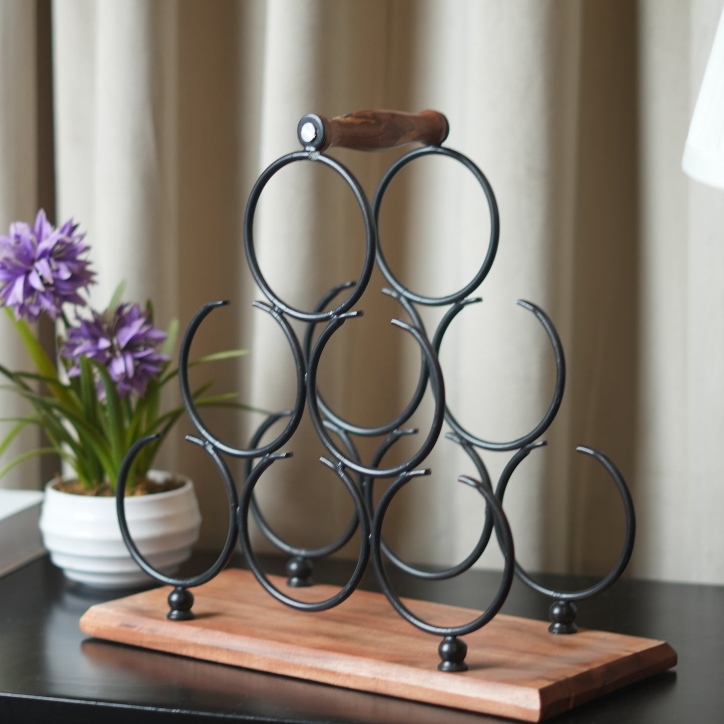 Artysta 'Moon Ring' Metal Countertop Wine Rack for Home Bar