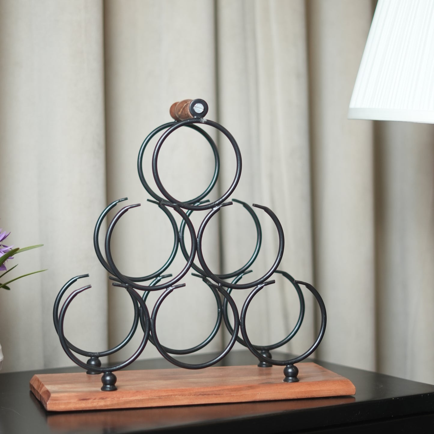 Artysta 'Moon Ring' Metal Countertop Wine Rack for Home Bar