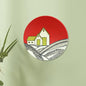 'Natural Hut' Red Handpainted Terracotta Decorative Wall Plate, 9 Inch