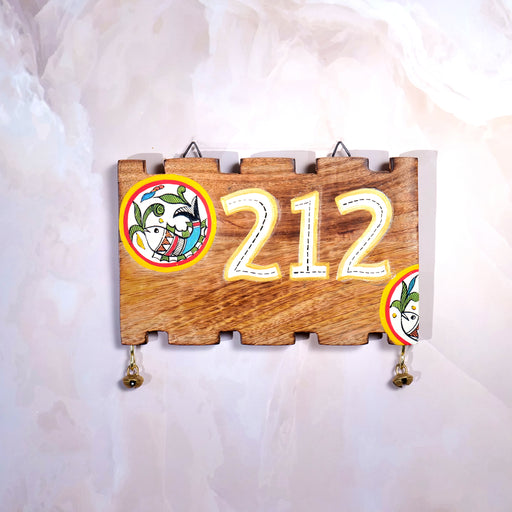 Handpainted Wooden Name Plate For Home Entrance