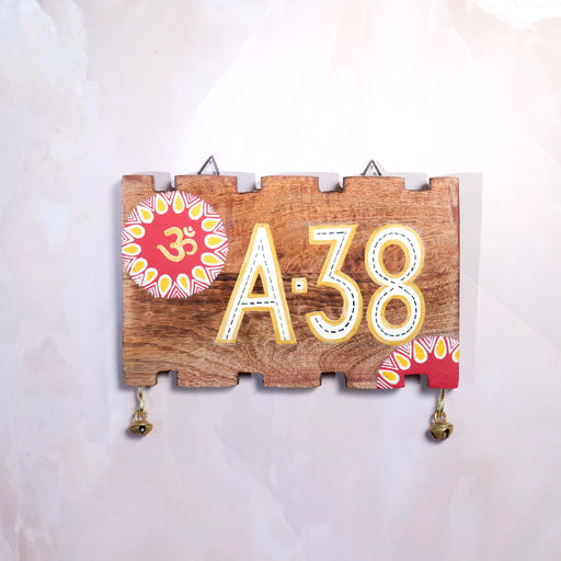 Handpainted Wooden Name Plate For Home Entrance