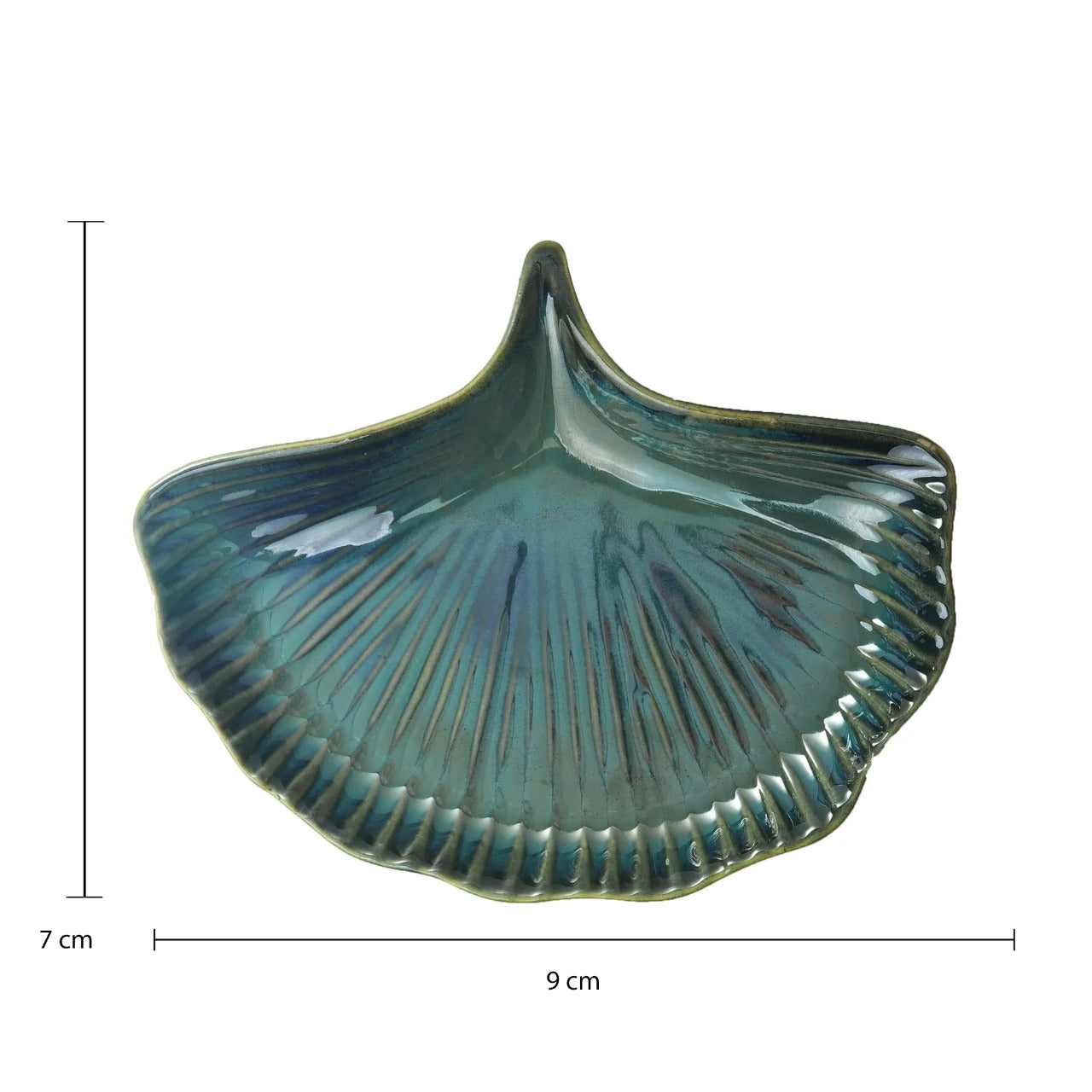 Sea Shell Ceramic Serving Platter In Green Color