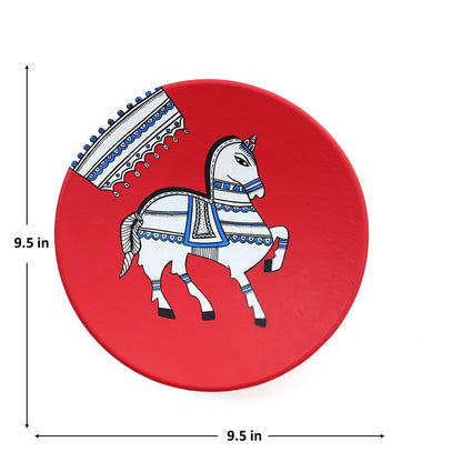 'Art Harmony' Handpainted Terracotta Decorative Wall Plate, Set of 3 (9 Inch)