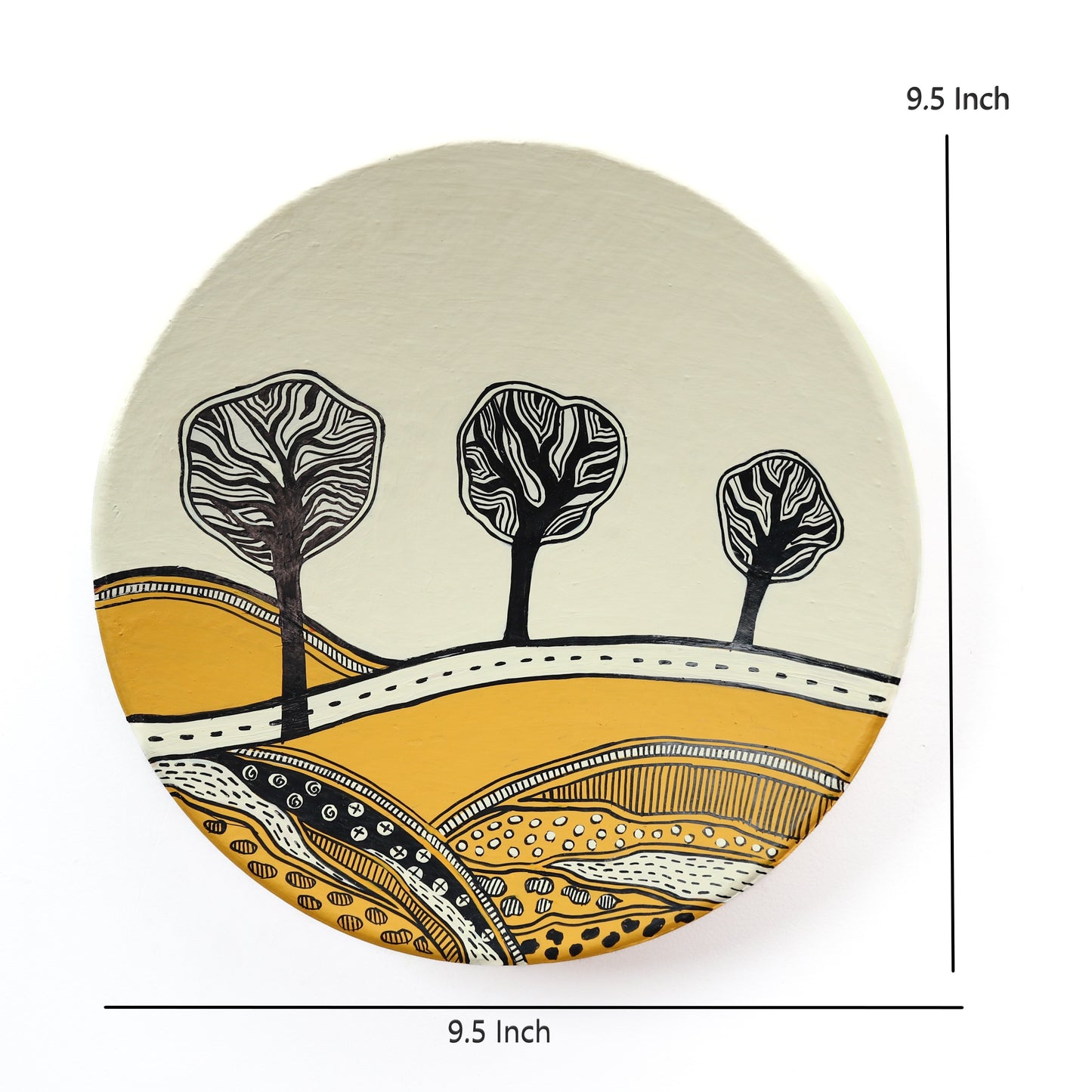 'Tree of Life' Handpainted Terracotta Decorative Wall Plate, 9.5 Inch