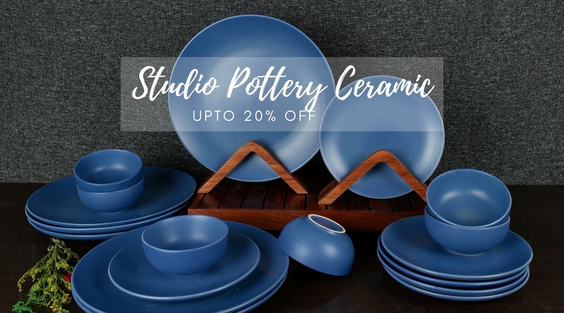 Blue Ceramic Dinner Set
