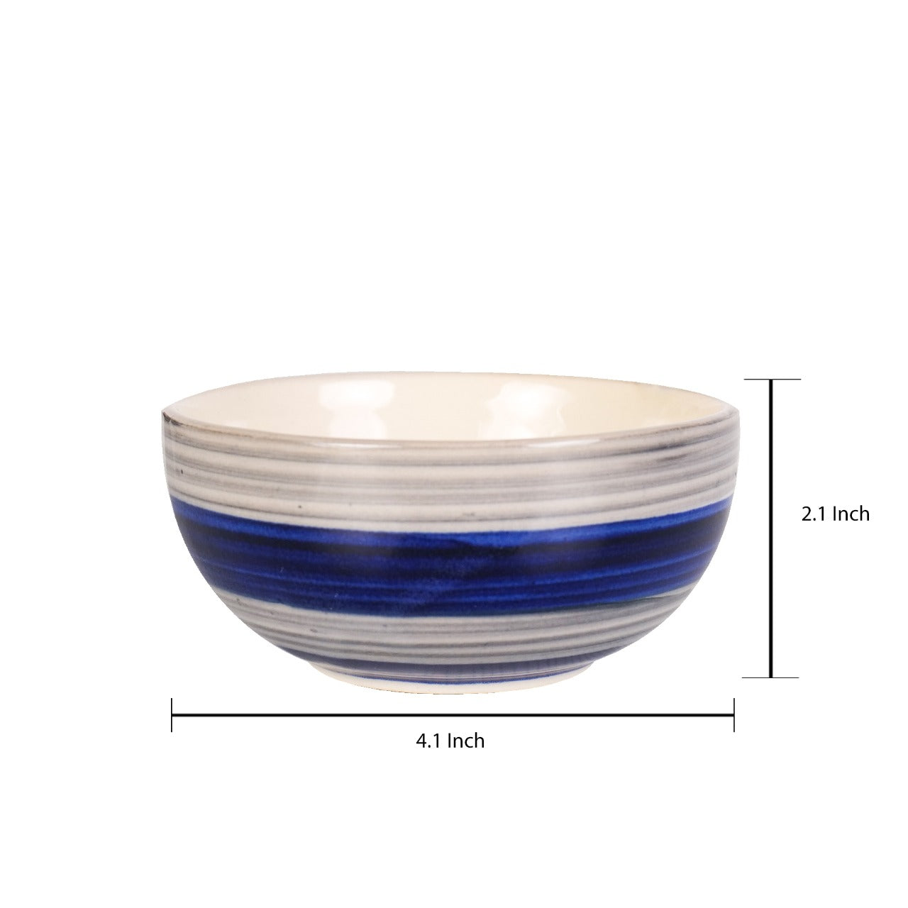 'Whirlpool Dishes' Ceramic Veg Bowl (Set of 6, 150 ML)
