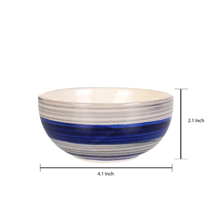 'Whirlpool Dishes' Ceramic Veg Bowl (Set of 6, 150 ML)