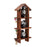 Wall Mounted Wooden Shelves With Decorative White Terracotta Mini Pots