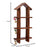 Wall Mounted Wooden Shelves With Decorative White Terracotta Mini Pots