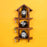 Wall Mounted Wooden Shelves With Decorative White Terracotta Mini Pots