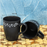 "Mottled Mug" Ceramic Coffee Mug in Black Color Set Of 2 - artystagallery