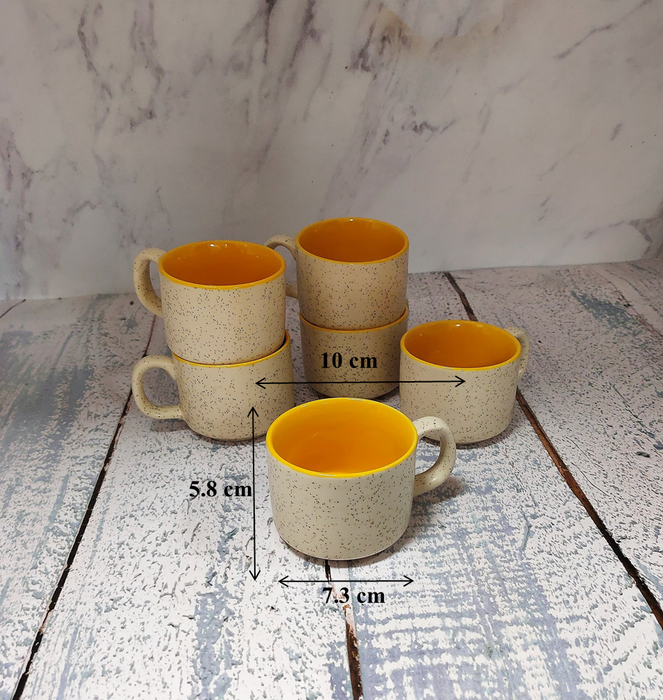"Raindrops on Stone" Set of 6 Ceramic Cups - artystagallery