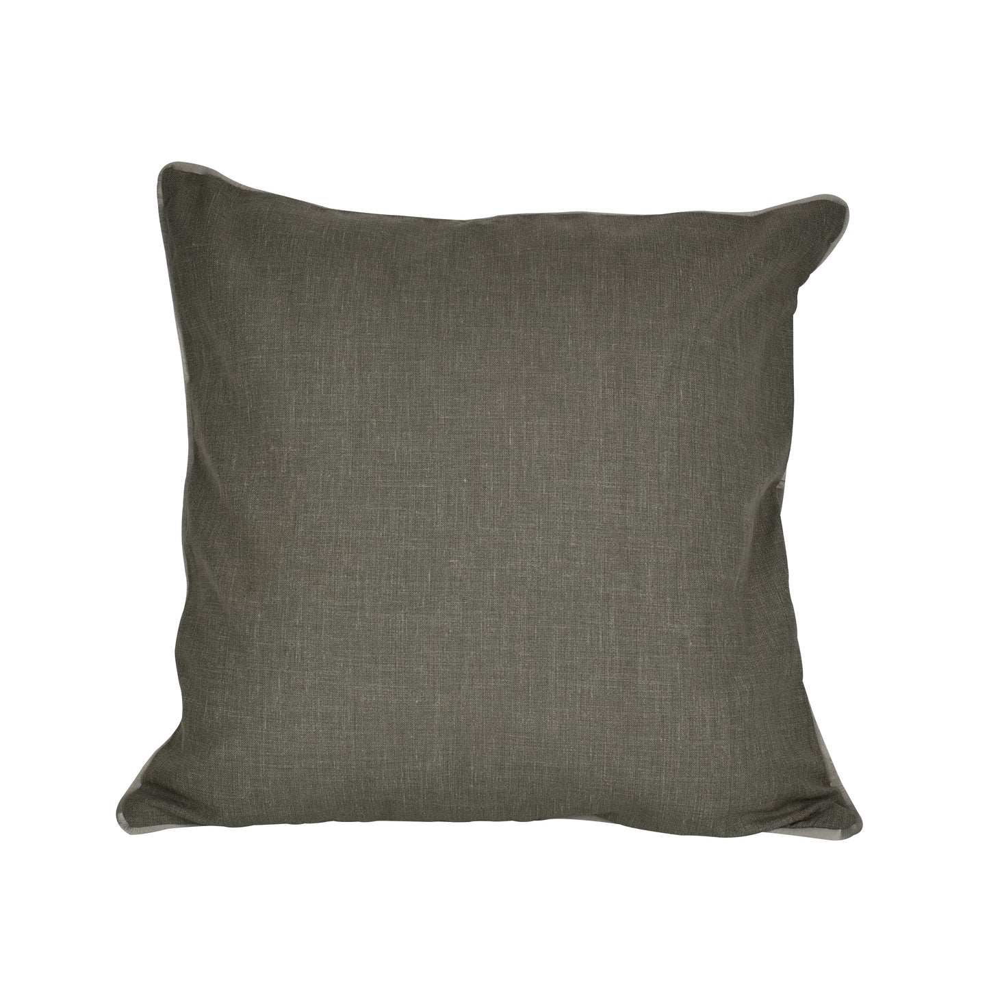 'Grey Snugs' Solid Linen Cushion Cover Piping (16 x 16 Inch)