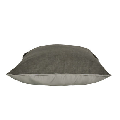 'Grey Snugs' Solid Linen Cushion Cover Piping (16 x 16 Inch)