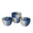 Artysta 'Treble Blue Ridged' Ceramic Studio Pottery Dining Bowls (Set of 4, 300 ml) - artystagallery