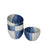 Artysta 'Treble Blue Ridged' Ceramic Studio Pottery Dining Bowls (Set of 4, 300 ml) - artystagallery