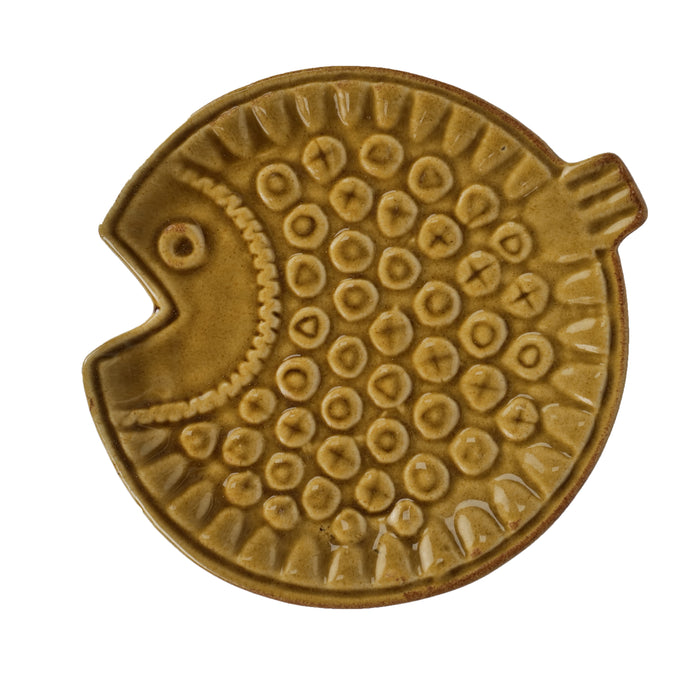 Artysta 'Ochre Fish' Ceramic Studio Pottery Serving Platter - artystagallery