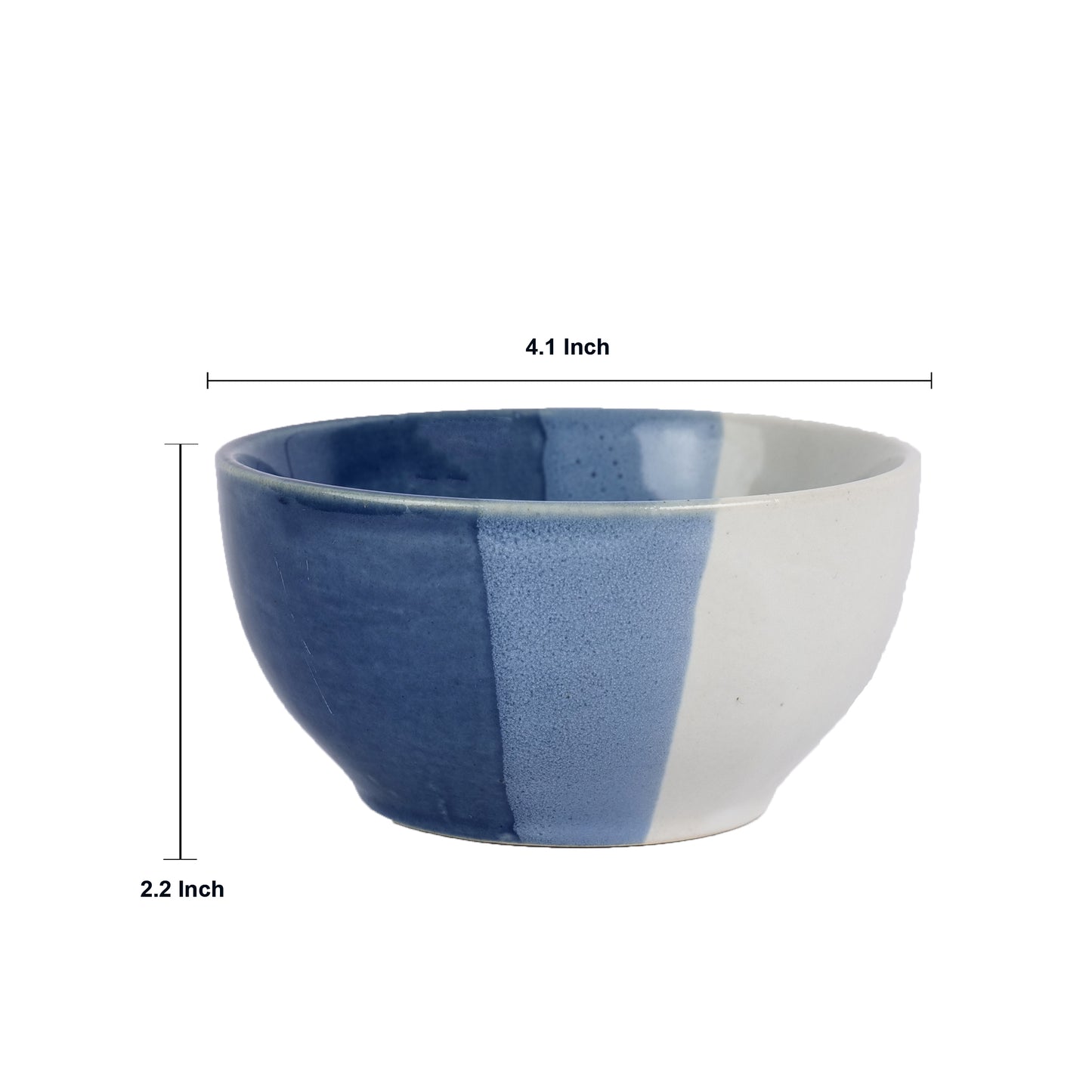 'Treble Blue' Ceramic Veg Serving Bowl 220 ml