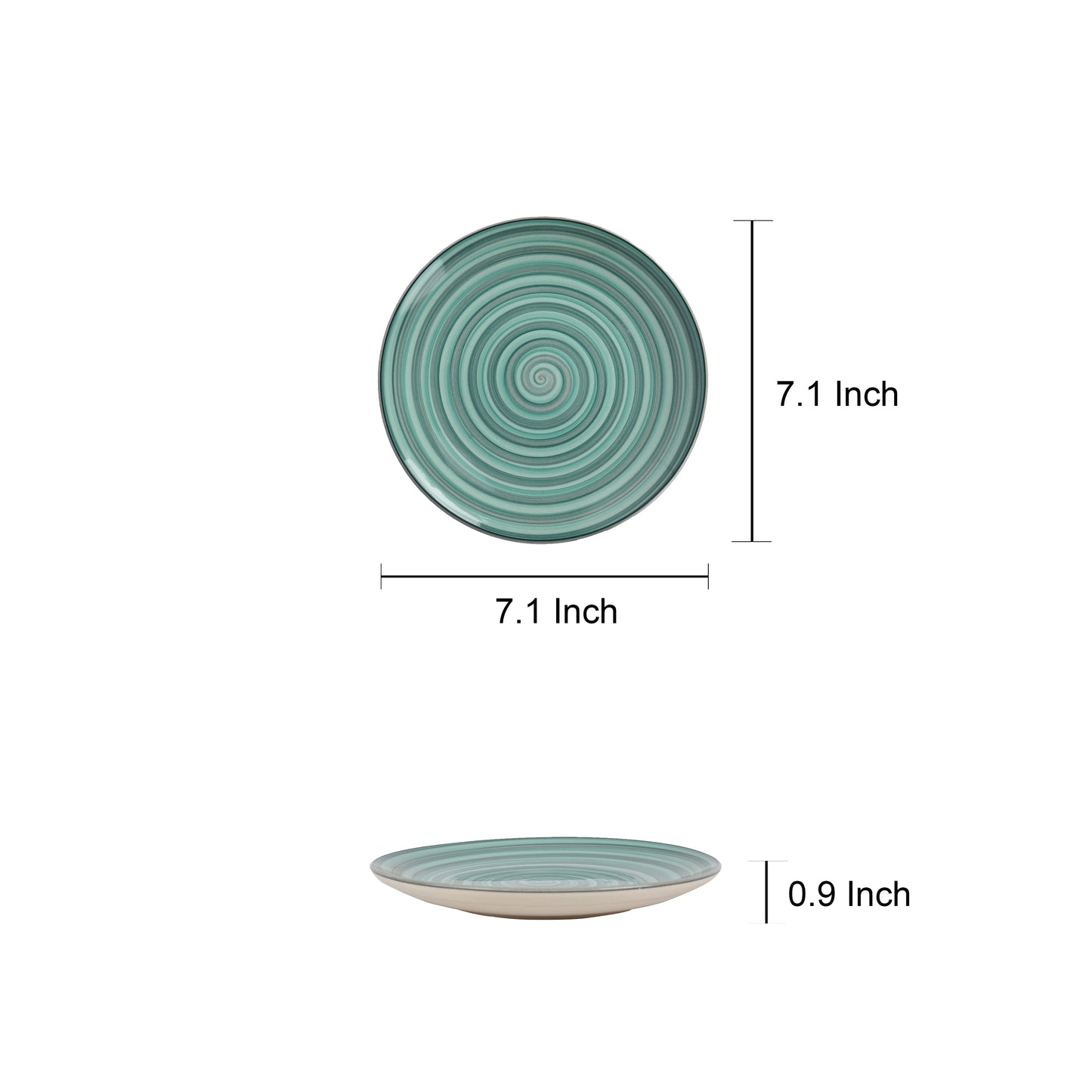 'Sea Swirls' Ceramic Side & Quarter Plates , Set of 6 (7 Inch)