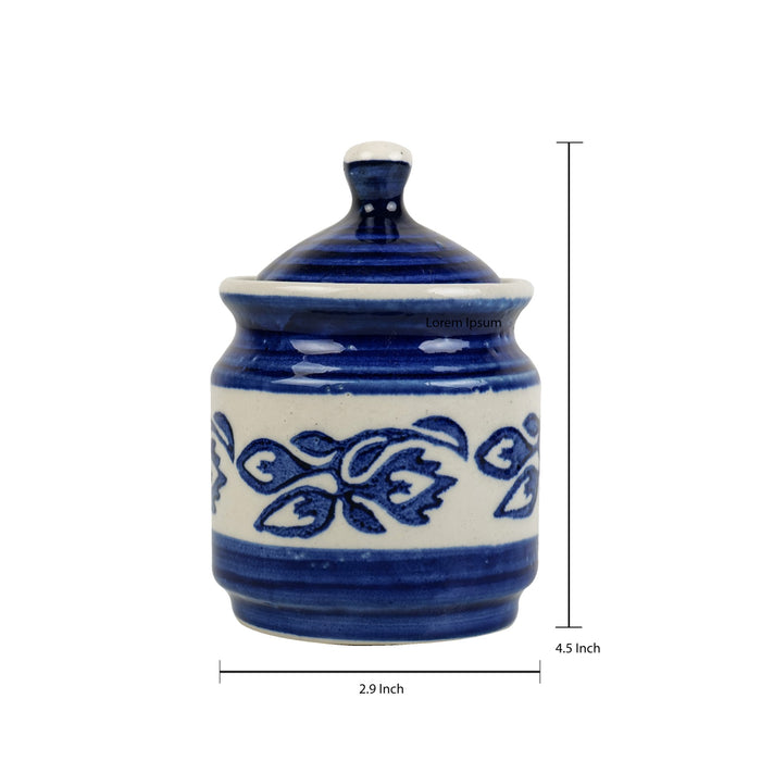 'Azure Mist' Ceramic Chutney & Pickle Jar Set of 3