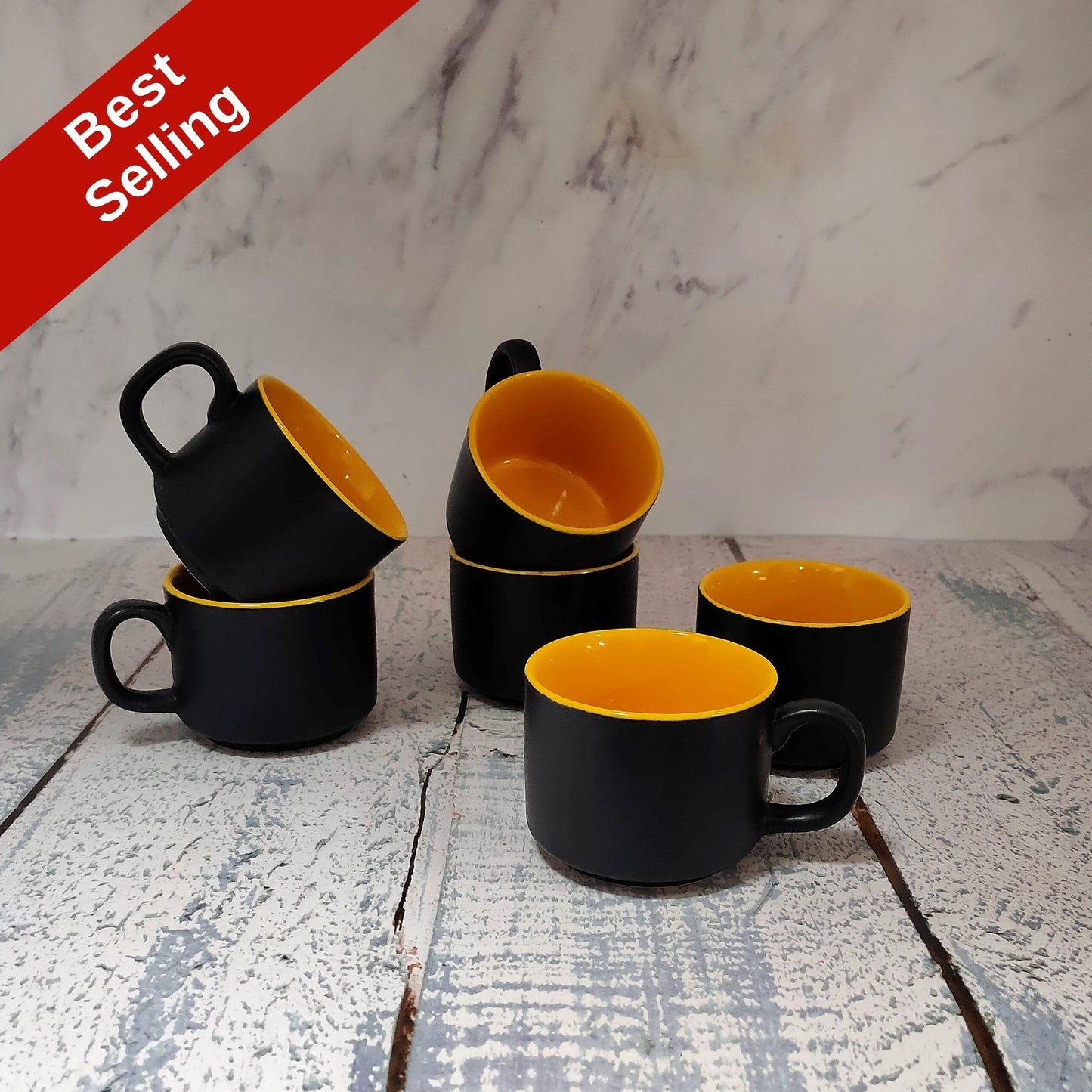 Ceramic Tea Cups Set Of 6 - artystagallery