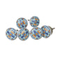 Blue Floral Handpainted Ceramic Door Knob/Drawer Knob