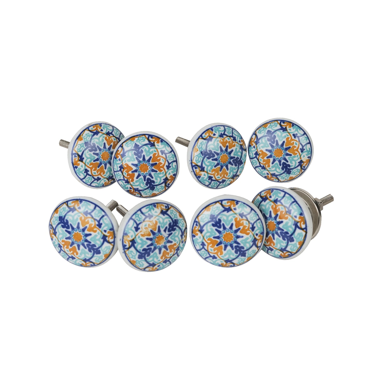 Blue Floral Handpainted Ceramic Door Knob/Drawer Knob