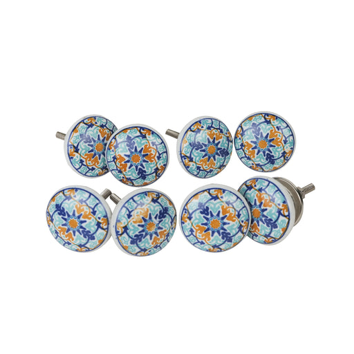 Blue Floral Handpainted Ceramic Door Knob/Drawer Knob