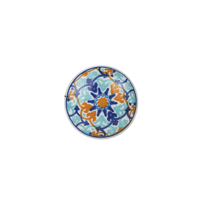 Blue Floral Handpainted Ceramic Door Knob/Drawer Knob