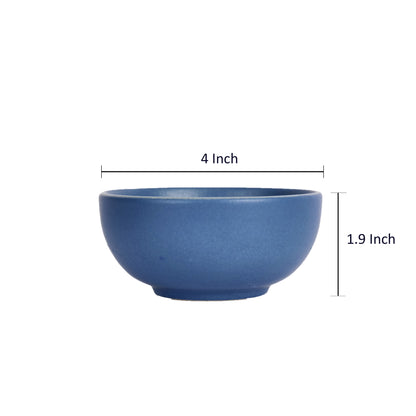 'Pastel Blue' Studio Pottery Ceramic Dinner Set In Blue Matt Color (18 Piece)