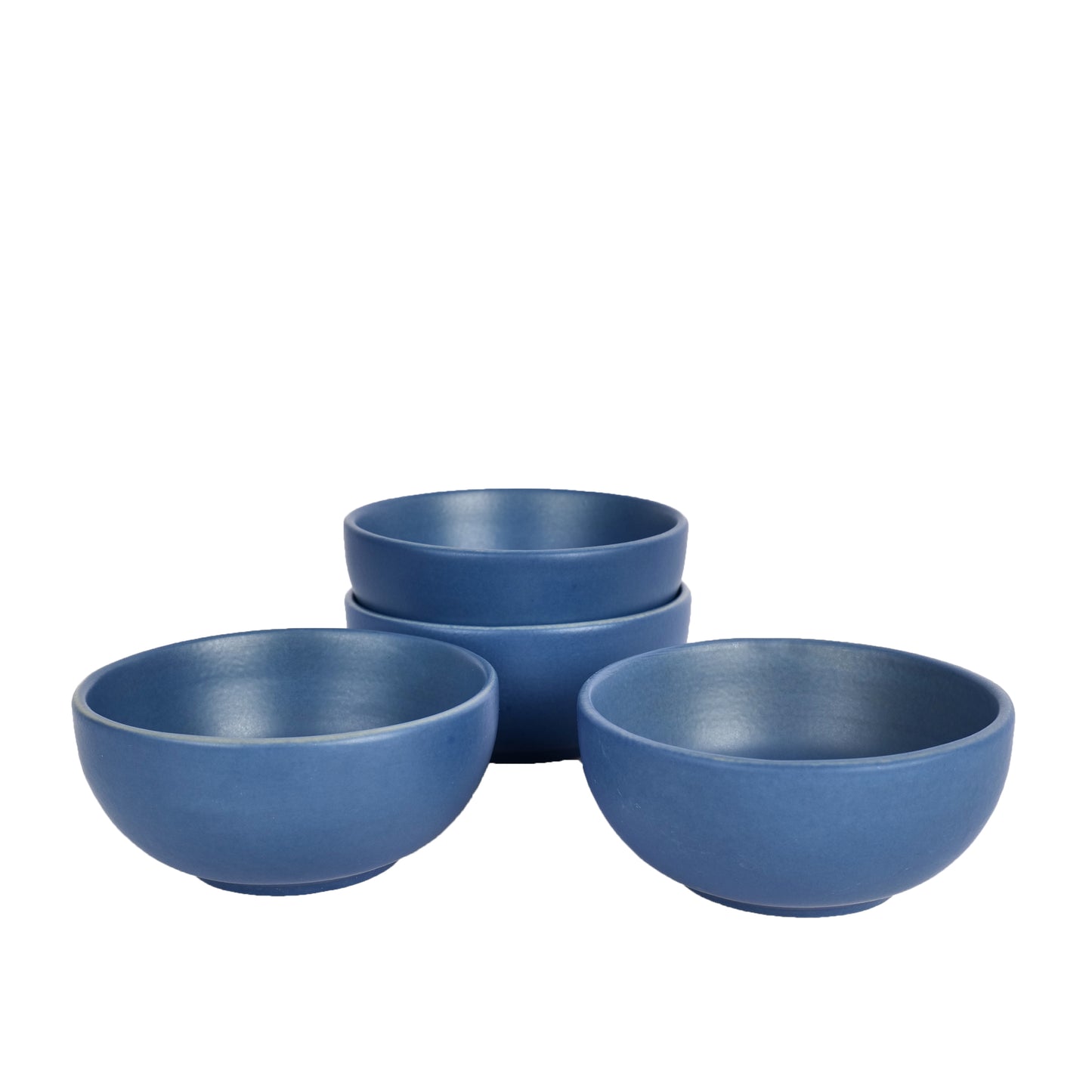 'Pastel Blue' Ceramic Veg Serving Bowls (Set of 6, 150 ML)