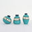 Miniature Terracotta Vases in Aqua Blue Color, Set of 3
