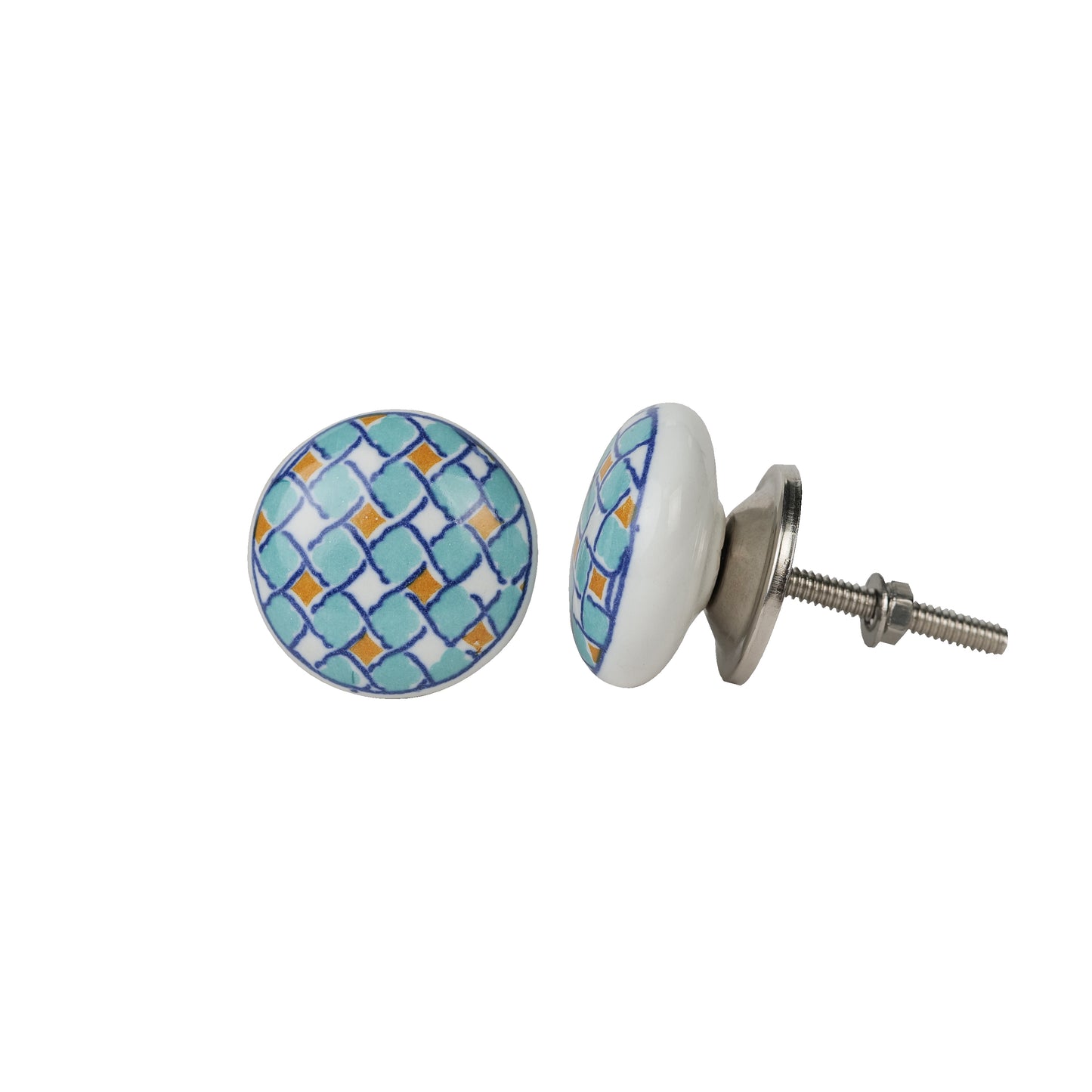 Blue Mosaic Hand-painted Ceramic Door Knobs