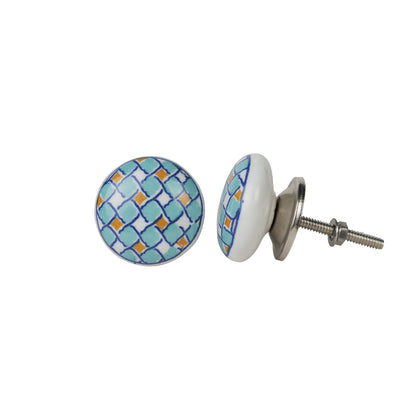 Blue Mosaic Hand-painted Ceramic Door Knobs
