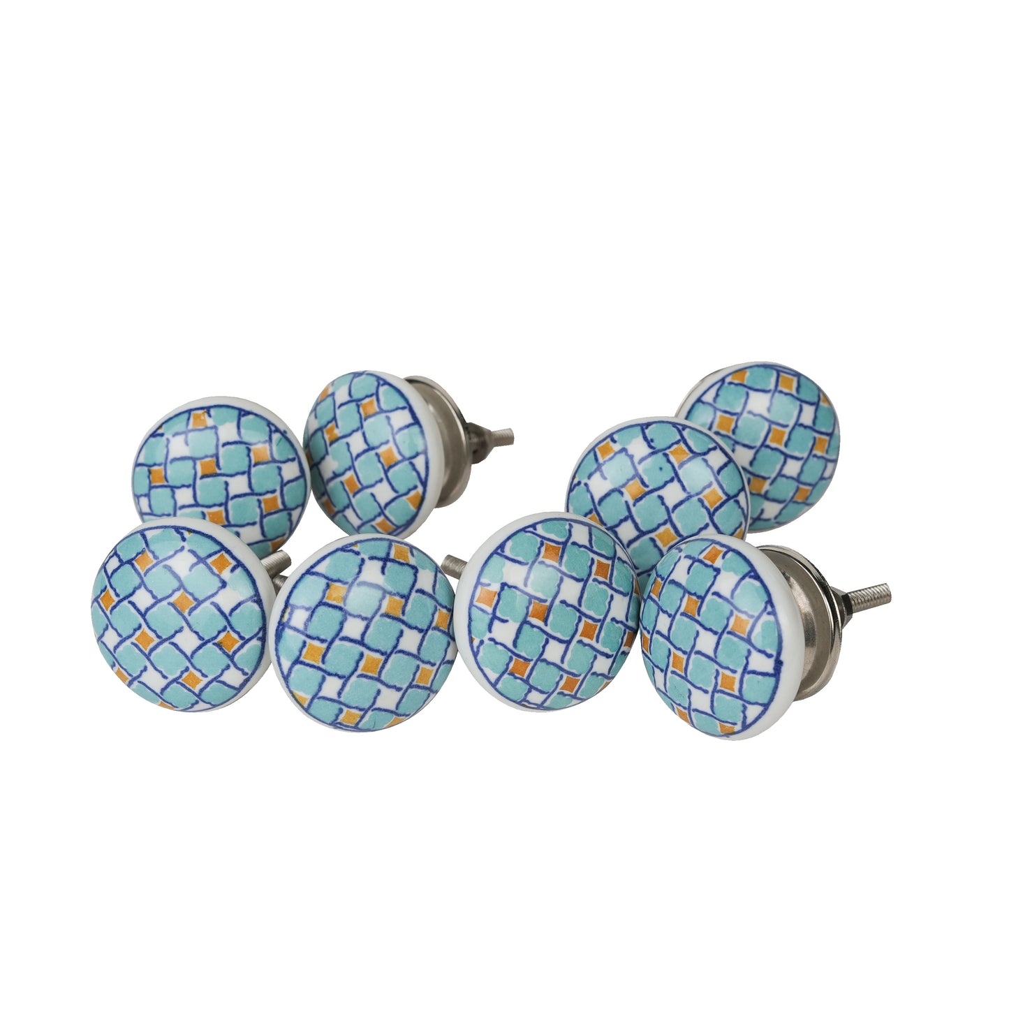 Blue Mosaic Hand-painted Ceramic Door Knobs